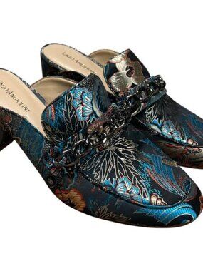 Enzo Angiolini GILIAN Asian Inspired Floral Slide Mule Shoes US 7.5 Women's shoe